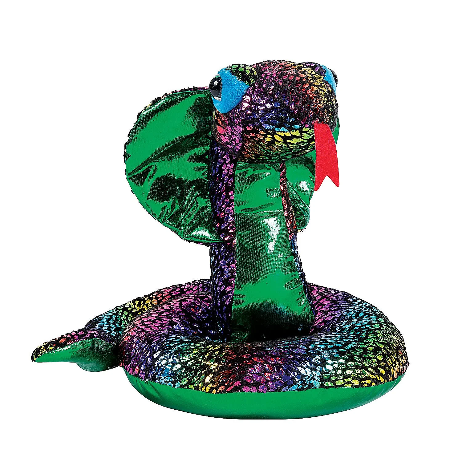 Fun Express - 9" Stuffed Metallic King Cobra Snake