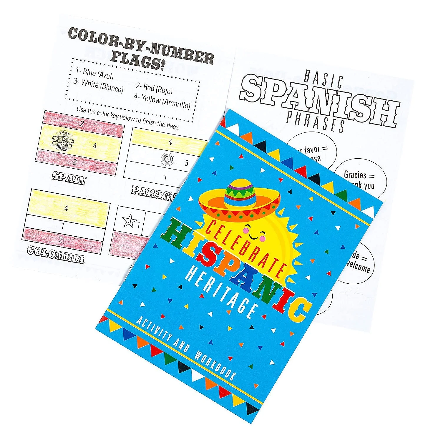 Hispanic Heritage Activity Books for Kids - Teacher Supplies and Classroom Activities - 12 Pack