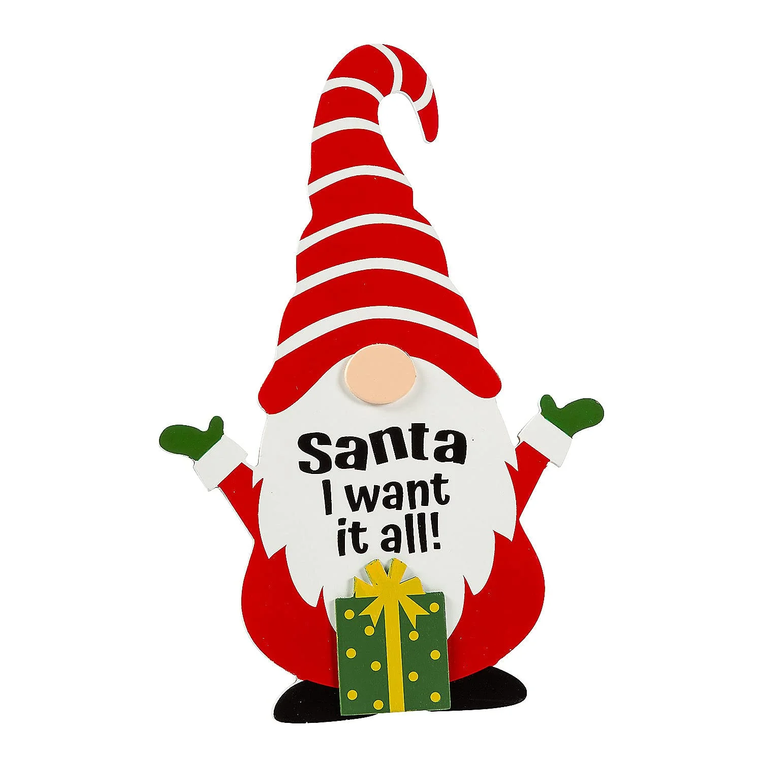Fun Express Gnome I Want it All Christmas Decoration - Home Decor - 1 Piece