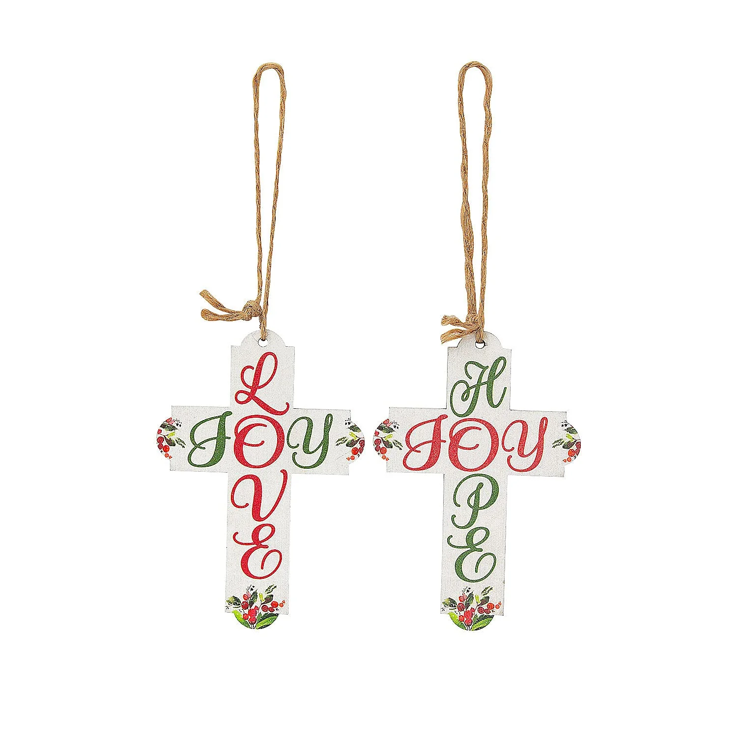 Fun Express Love Joy Hope Ornaments - Home Decor - 12 Pieces