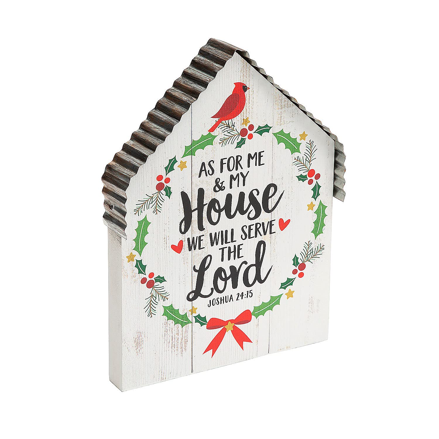 Fun Express Christmas Joshua 24:15 Tabletop Sign - Home Decor - 1 Piece