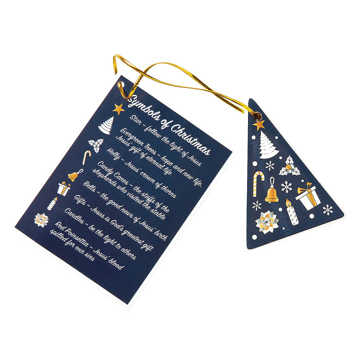 Fun Express Symbols of Christmas Ornaments with Card - Home Decor - 12 Pieces