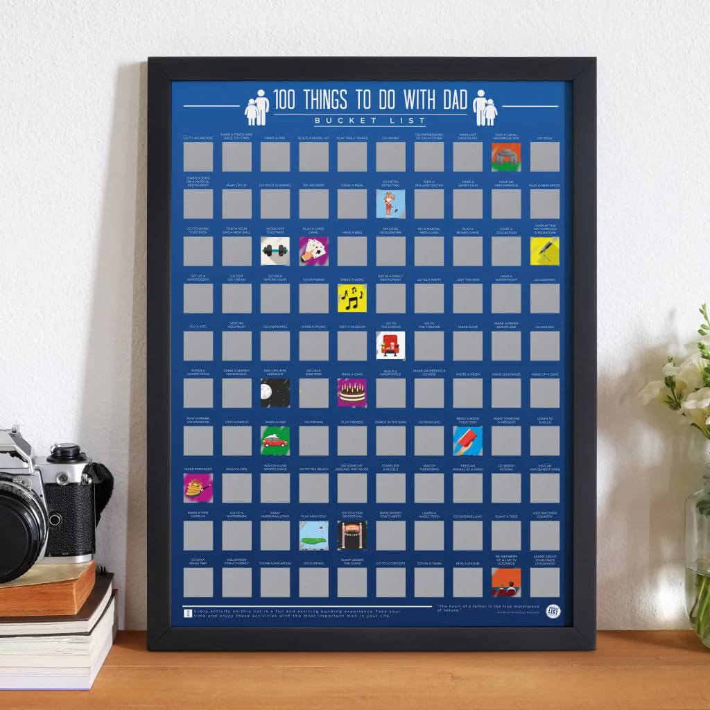 Gift Republic Things To Do With Dad Bucket List Scratch Poster Multi