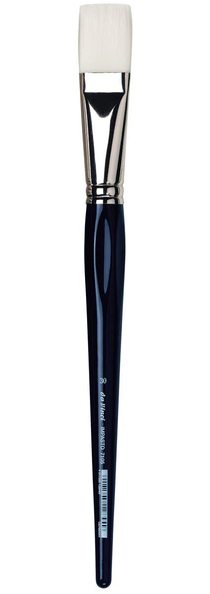 da Vinci Oil & Acrylic Series 7105 Impasto Paint Brush, Flat Extra Stiff White Synthetic, Size 30 (7105-30)