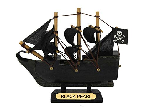 Hampton Nautical Black Pearl Pirates of The Caribbean Pirate Ship Model Christmas Ornament 4" -