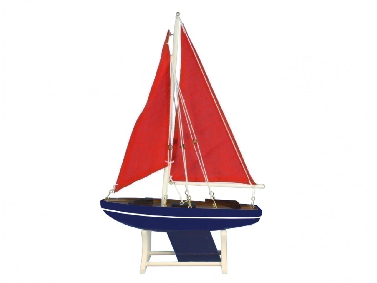 Hampton Nautical 12" Floating Wooden It Floats American Sea Model Sailboat