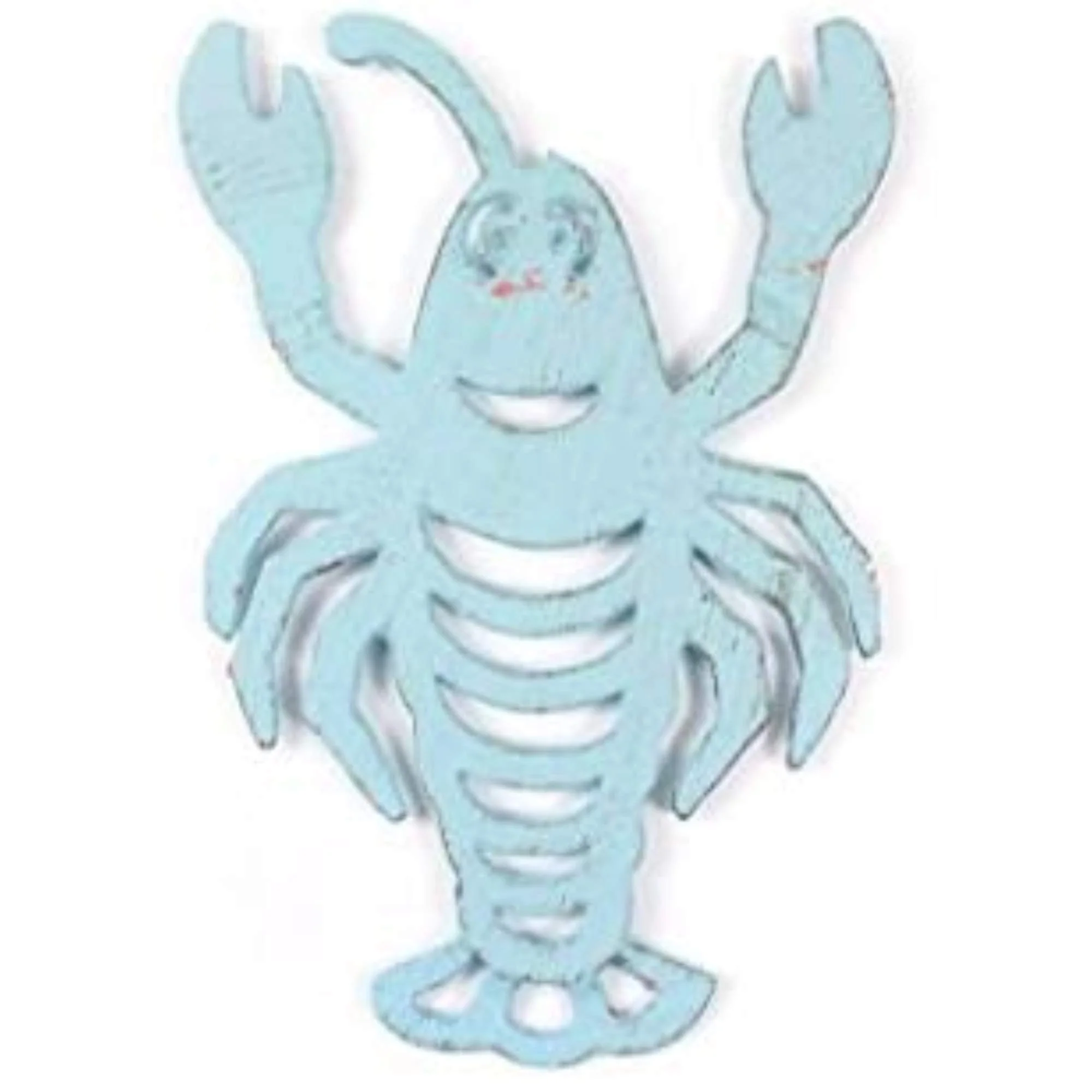 Rustic Light Blue Cast Iron Lobster Trivet 11" - Sea Decor - Coastal Living