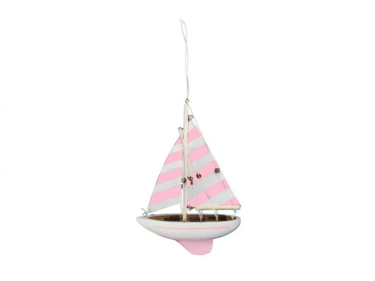 Hampton Nautical Sailboat9-115-XMASS Wooden Pretty in Pink Model Sailboat Tree Ornament-Nautical Christmas Decoration-Xmas