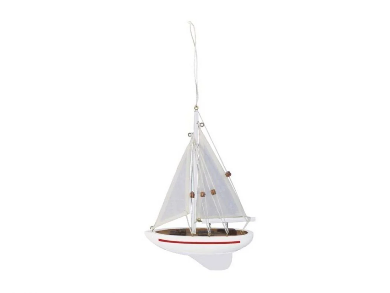 Hampton Nautical Sailboat9-123-XMASS Wooden Intrepid Model Sailboat Tree Ornament-Nautical Christmas Xmas Decor