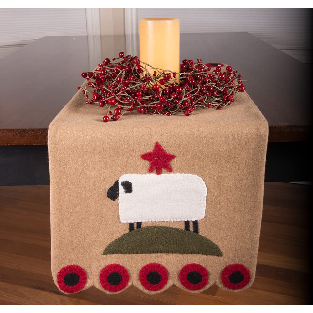 Sheep Felt Table Runner 14"x36" by Raghu