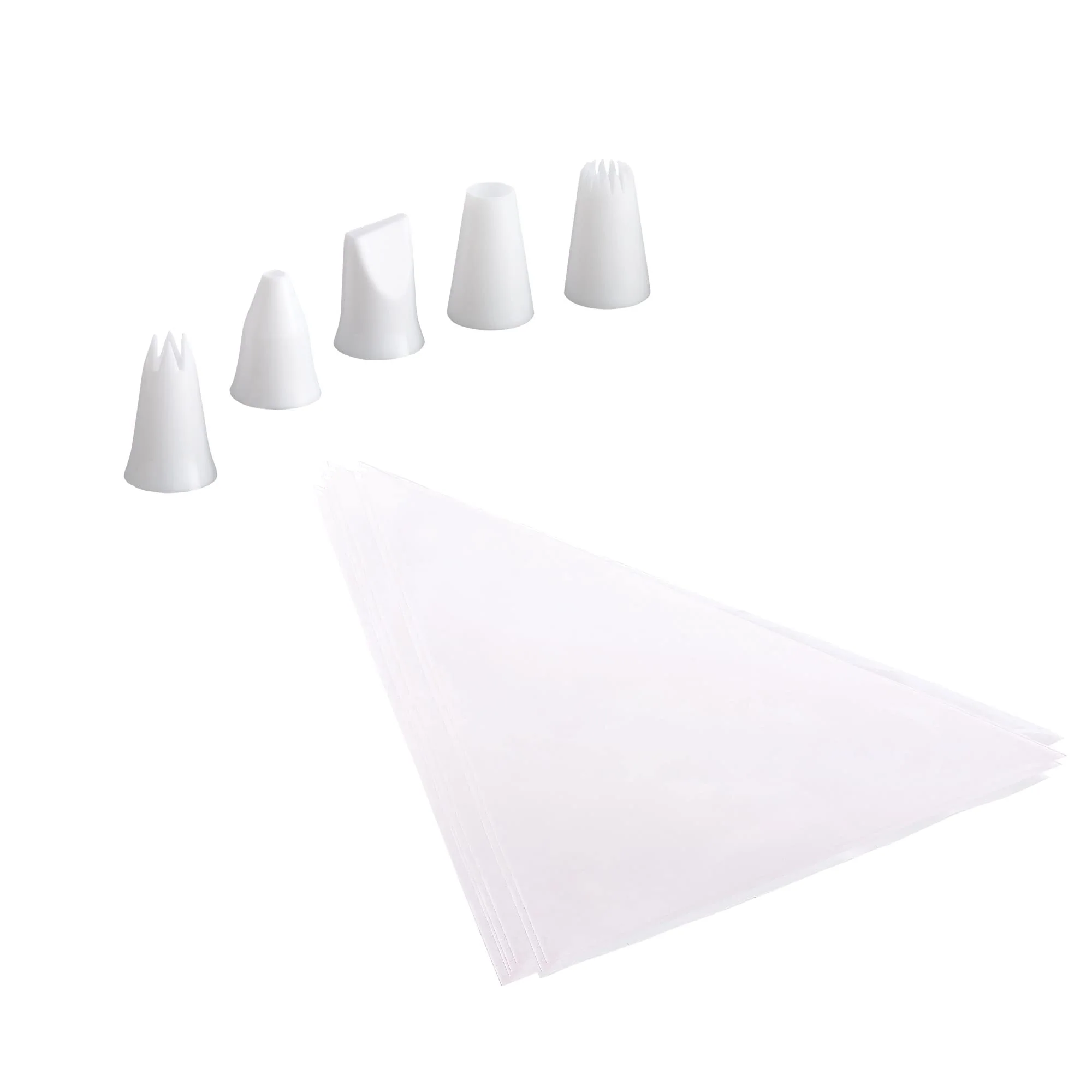 Mrs. Anderson's Baking Decorating Set, 5 Reusable Decorating Tips with 15 Disposable Pastry Bags
