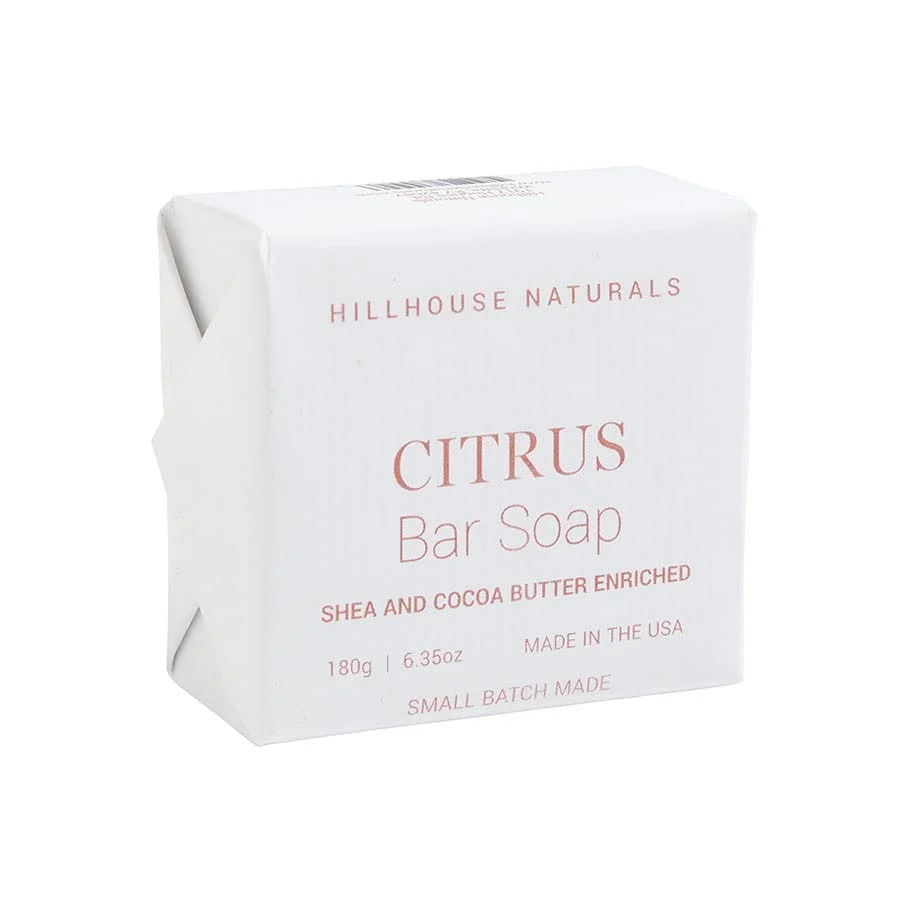 Hillhouse Naturals Field + Fleur Citrus French Milled Shea and Cocoa Butter Enriched Bar Soap, 6.35 oz, Bathroom Accessories