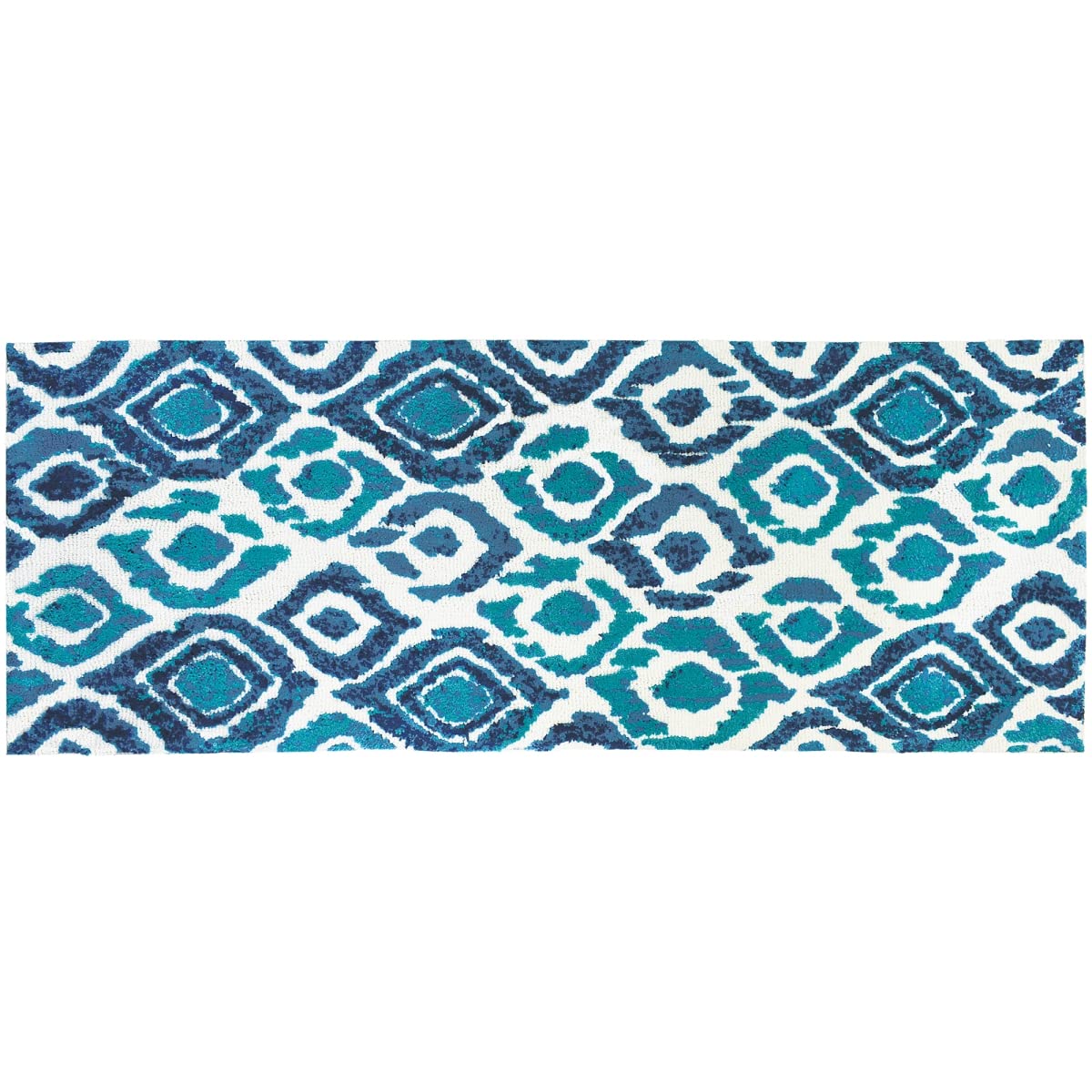 Simple Spaces Blue & Green Ikat Indoor Rug (21" x 54")