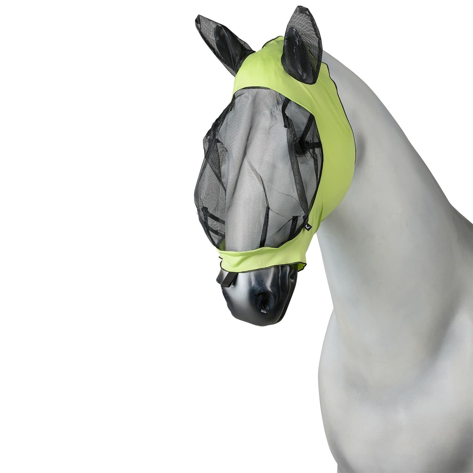 HORZE Soft Stretch Breathable Lycra Mesh Insect Fly Mask with Ear Protection - Light Green - Pony