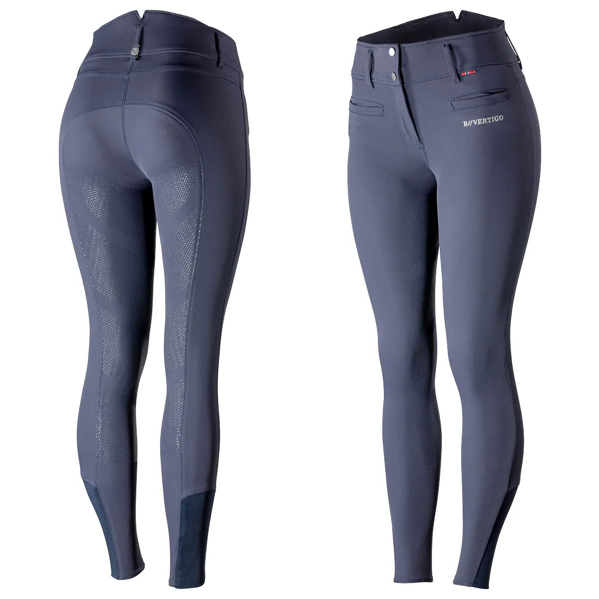 B Vertigo Tiffany Women's Silicone Full Seat Breeches -Dark Navy - US 30