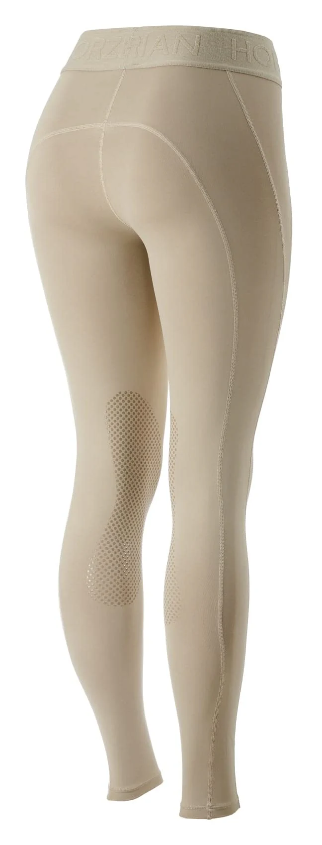 HORZE Madison Women's Quick-Dry Silicone Grip Knee Patch Lightweight Horse Riding Tights - Tan - 28