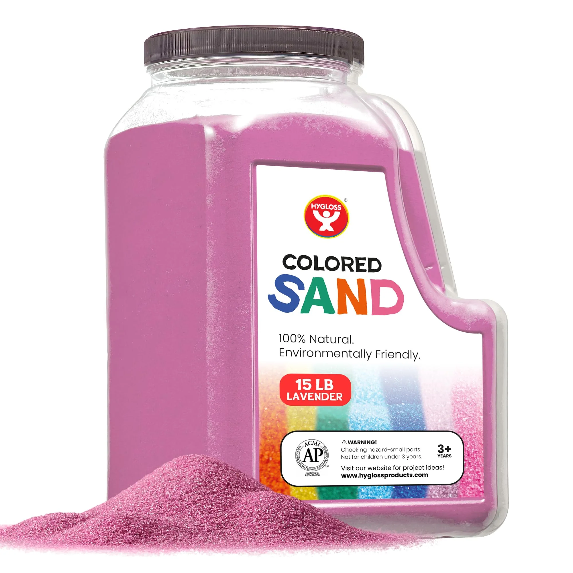 Colored Sand for Sand Art - Sand for Crafts - Vibrant Color Play Sand - Safe for Ages 3+ Fine Colorful Sand for Plants - Classroom Arts & Crafts for Kids 4 5 6 7 8 9 10 11 12 - 15 lb. Bottle, Lavender