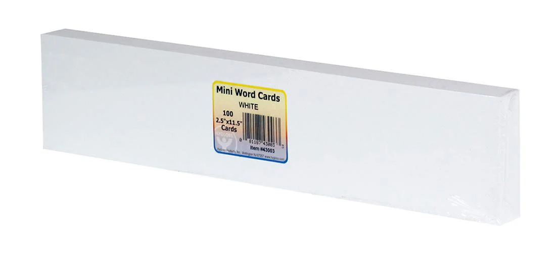 Hygloss Products Word Cards, 2.5" x 11.5" Size, Ultra White (43003)