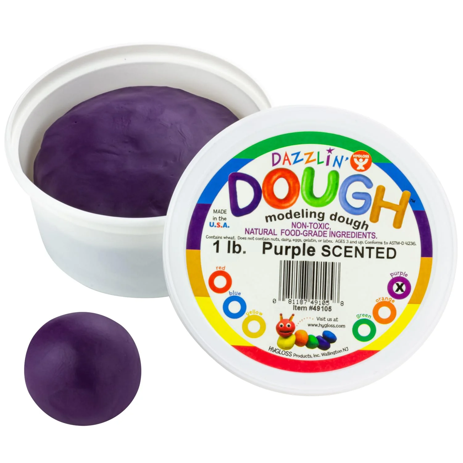 Hygloss Products Kids Scented Dazzlin’ Modeling Play Dough, 1lb, Purple - Grape Scent, 1 Piece