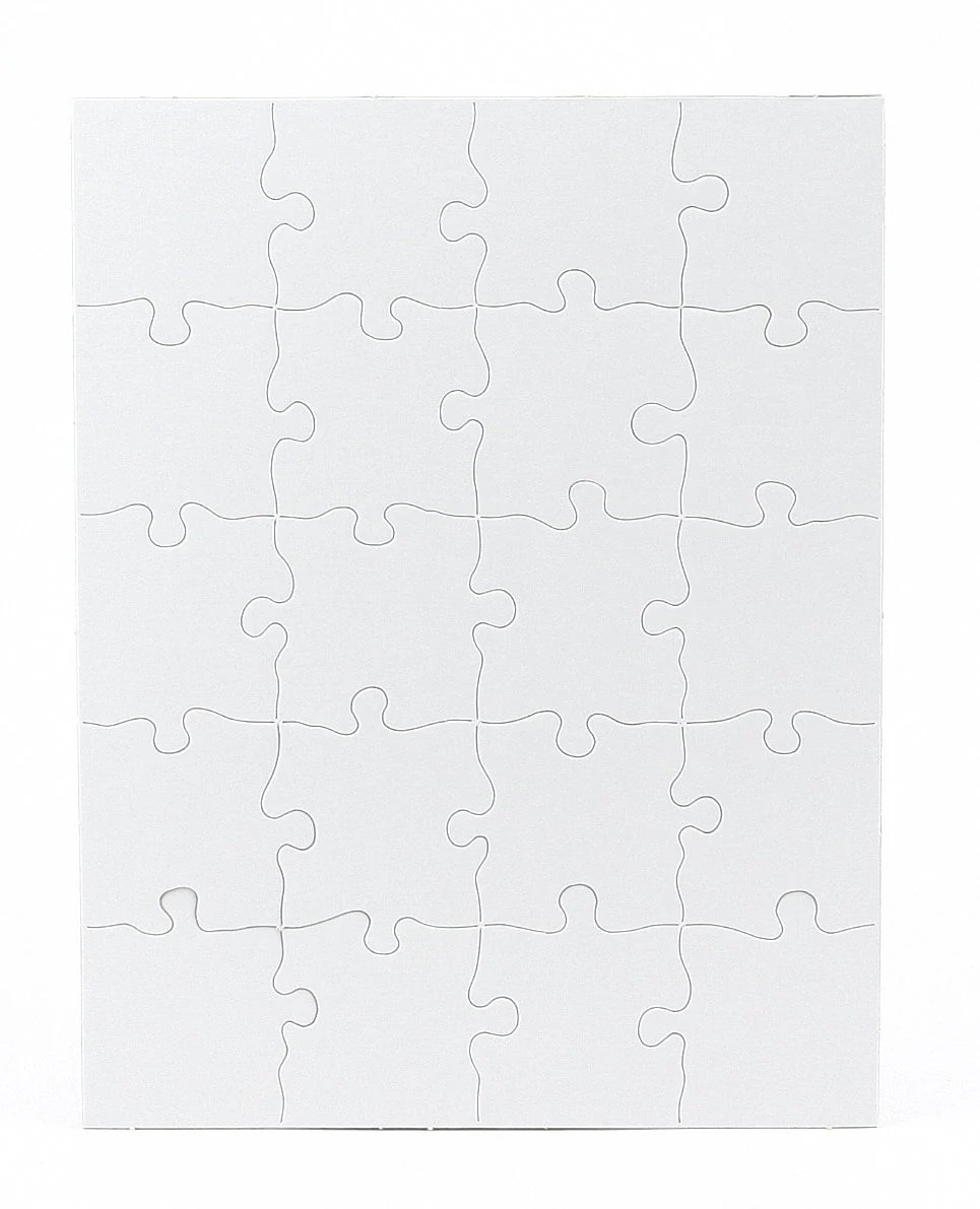 Hygloss Products, Inc Blank Decorating Art Activity, Use This Jigsaw As Party Favors, DIY Invites and More-White, Sturdy-10.25 x 13.25 Inches, 20 Pieces, 100 Puzzles, 10.25" x 13.25"