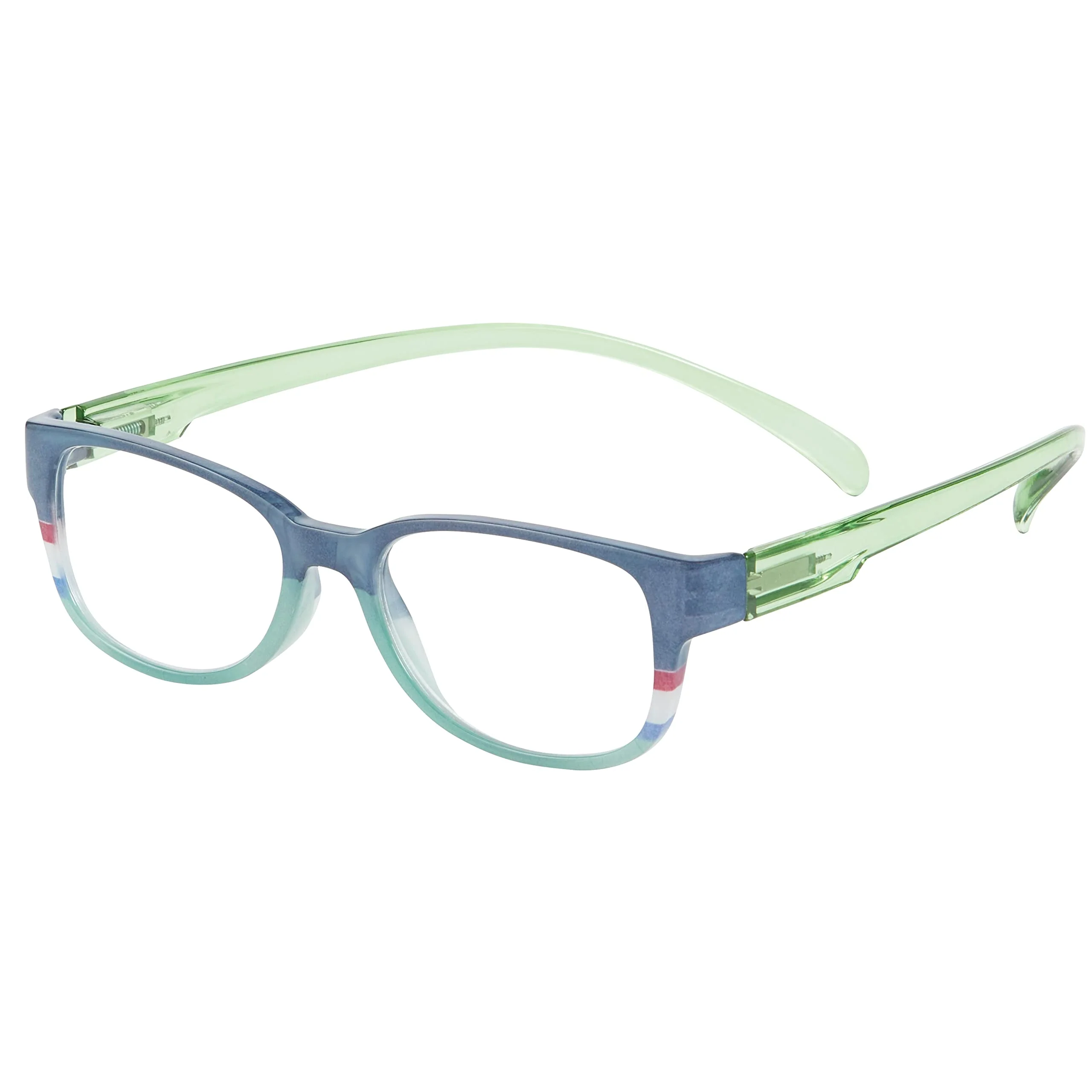 I Heart Eyewear Envy Neck Hanging Reading Glasses, Green and Blue, 3.5
