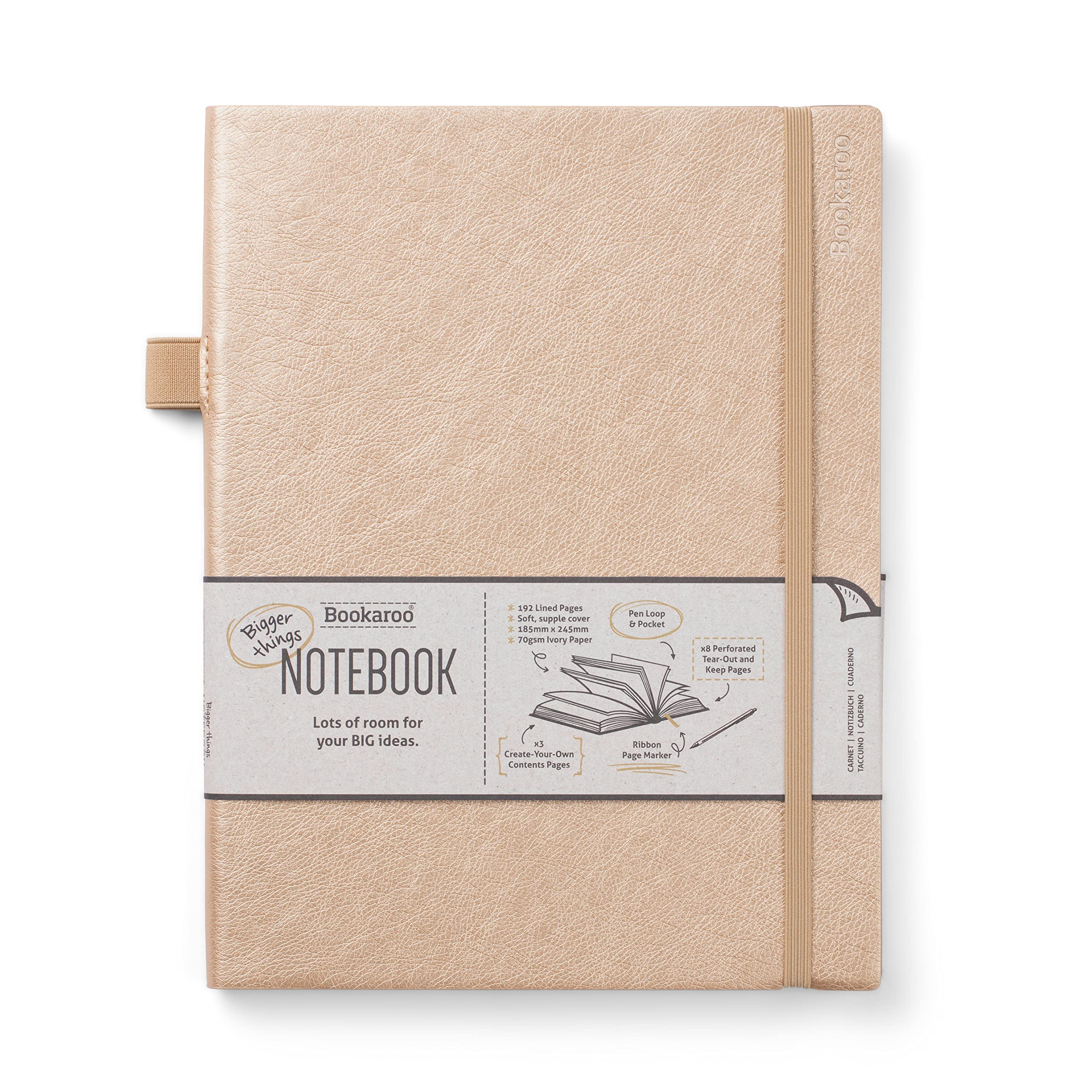 IF Bookaroo Bigger Things Notebook Journal - Gold