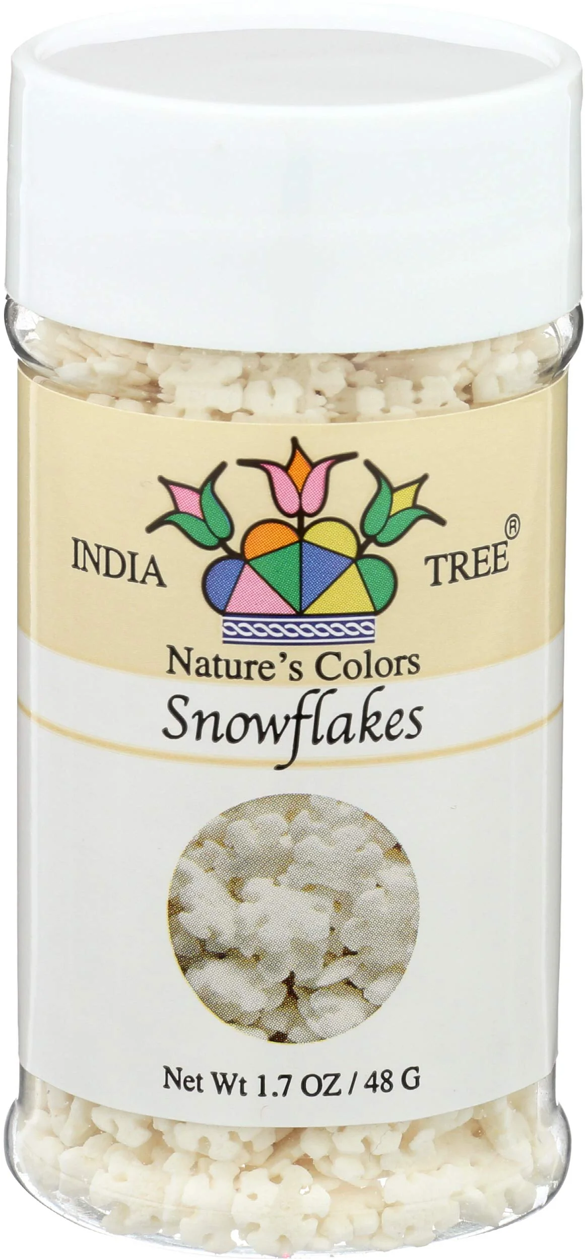 India Tree Snowflakes, Nature's Colors Party Decoratifs, 1.7 oz.