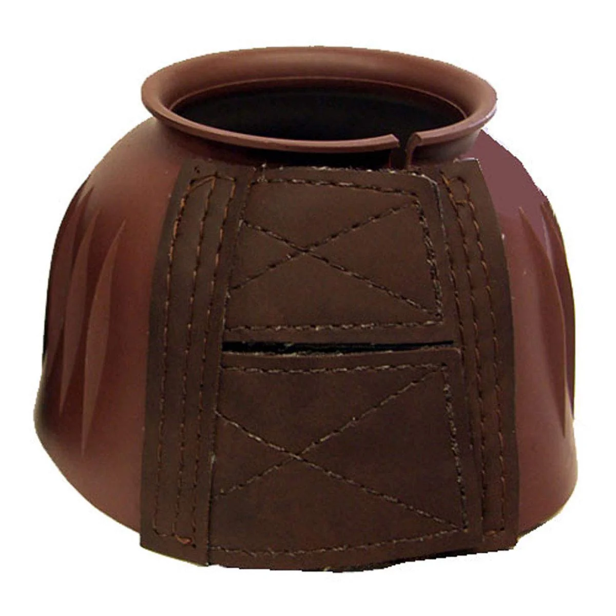 Intrepid International Ribbed Bell Boots with Double Velcro, Brown, X-Large