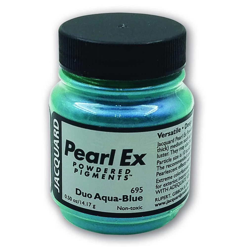 Pearl-Ex Pigment by Jacquard, Creates Metallic or Pearlescent Effect, .5 Ounce Jar, Duo Aqua-Blue
