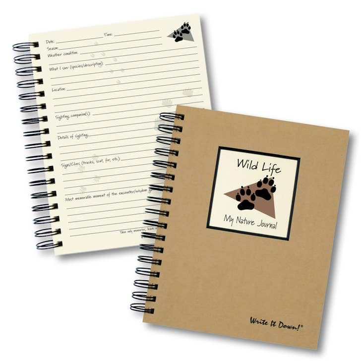 Write it Down series by Journals Unlimited, Guided Journal, Wild Life, My Nature Journal, Full-size 7.5"x 9", Kraft Hard Cover, Made in USA