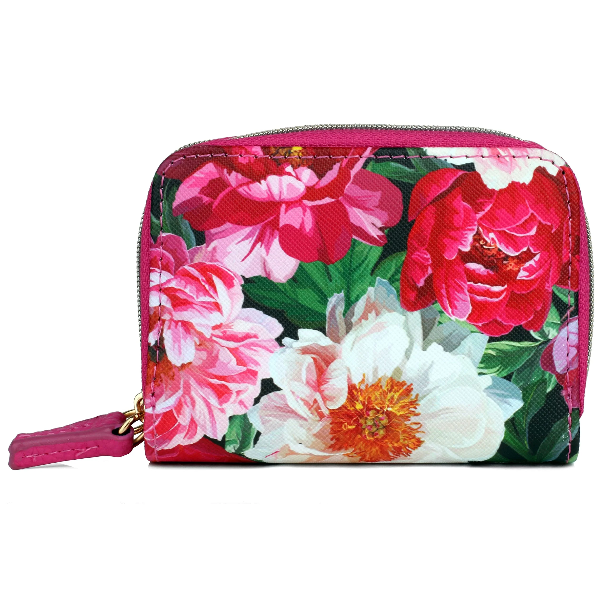 Buxton Women's Floral Blooms Multi Card Case Wizard Wallet, Fuchsia