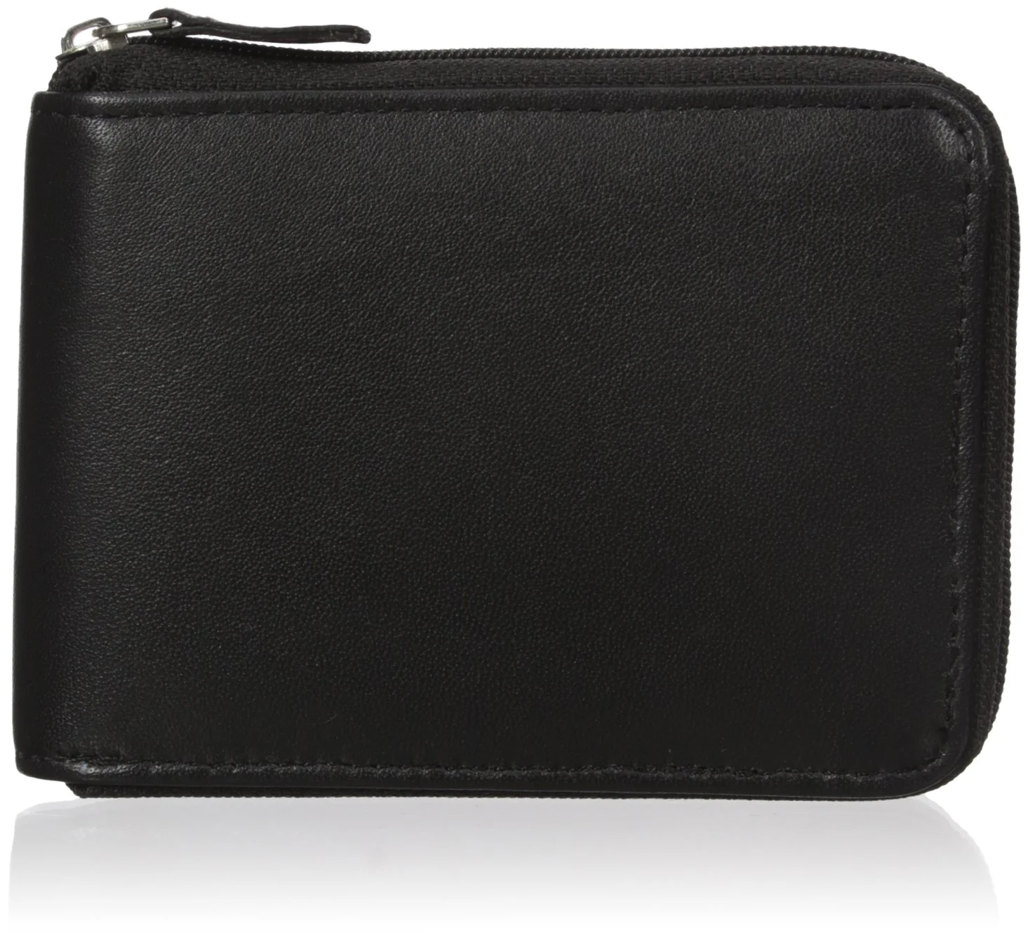 Buxton Men's Emblem Zip-around Billfold Wallet, Black, One Size