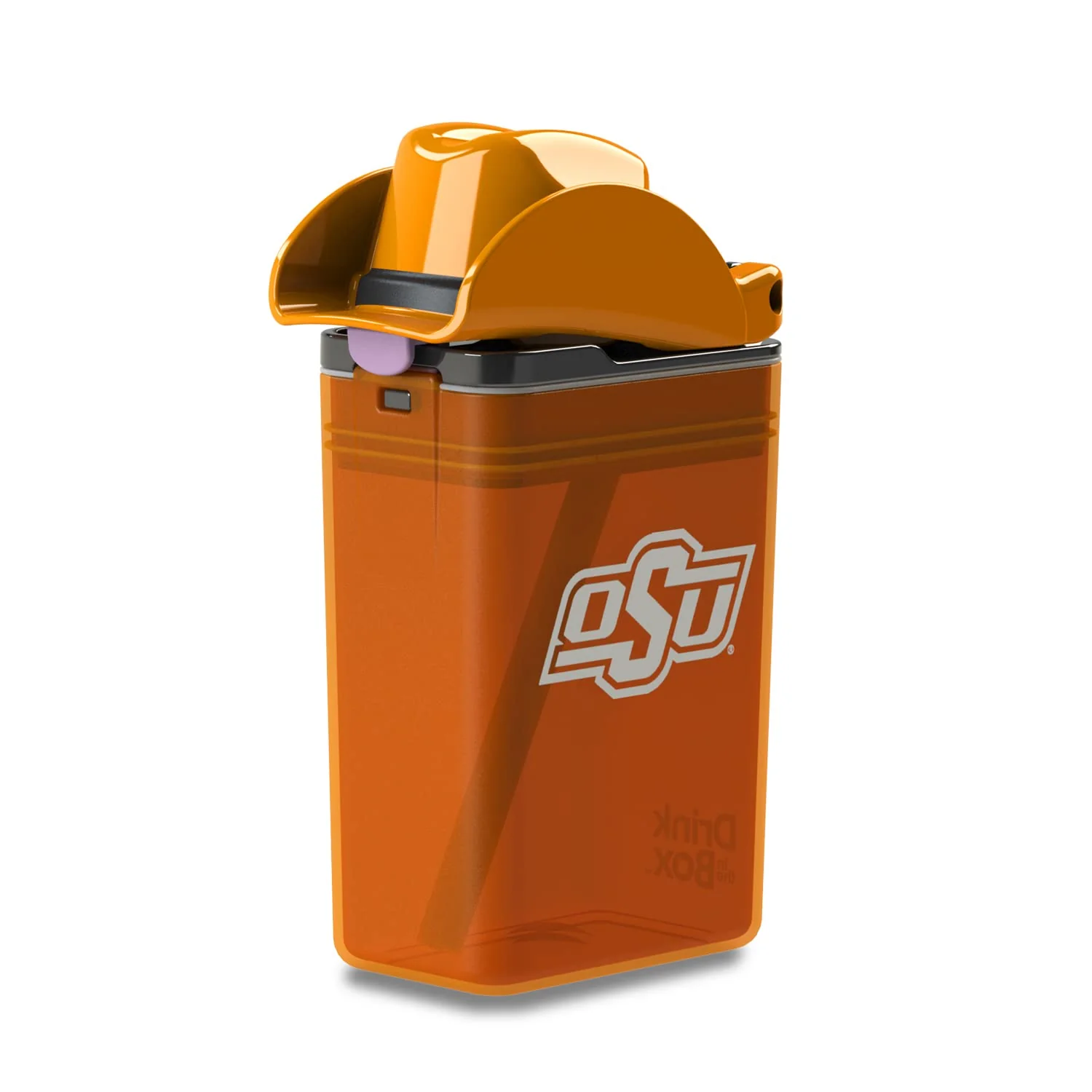 FUNTOPS Reusable Water Bottle | Officially Licensed NCAA Sports Bottle | BPA Free | Dishwasher Safe | Pistol Pete Mascot | 8oz Drink in the Box - Oklahoma State University