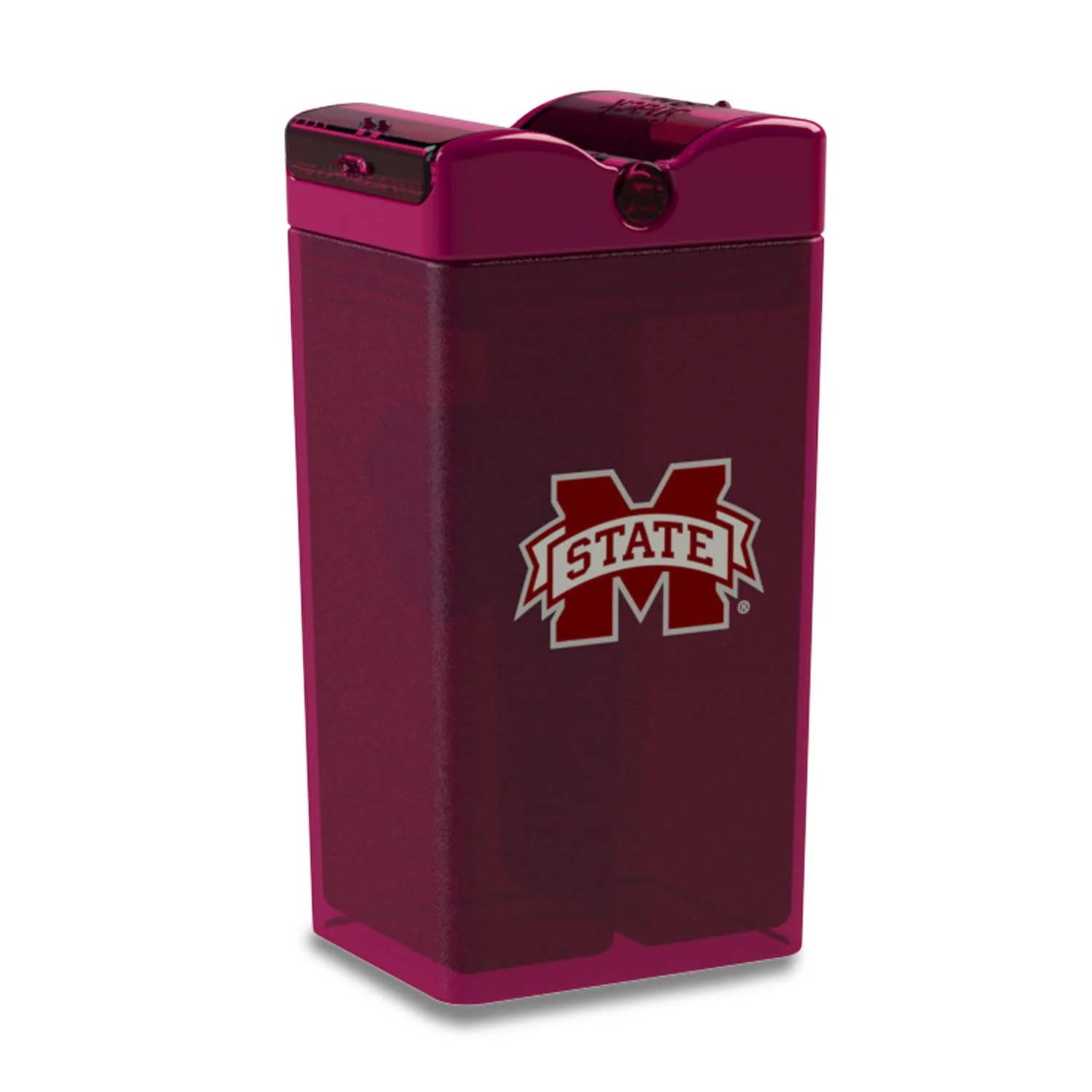 FUNTOPS Reusable Snack in the Box Container | Officially Licensed NCAA Snack Container | BPA Free | Dishwasher Safe | Bully Mascot | 12 oz Container 2x Compartment - Mississippi State University