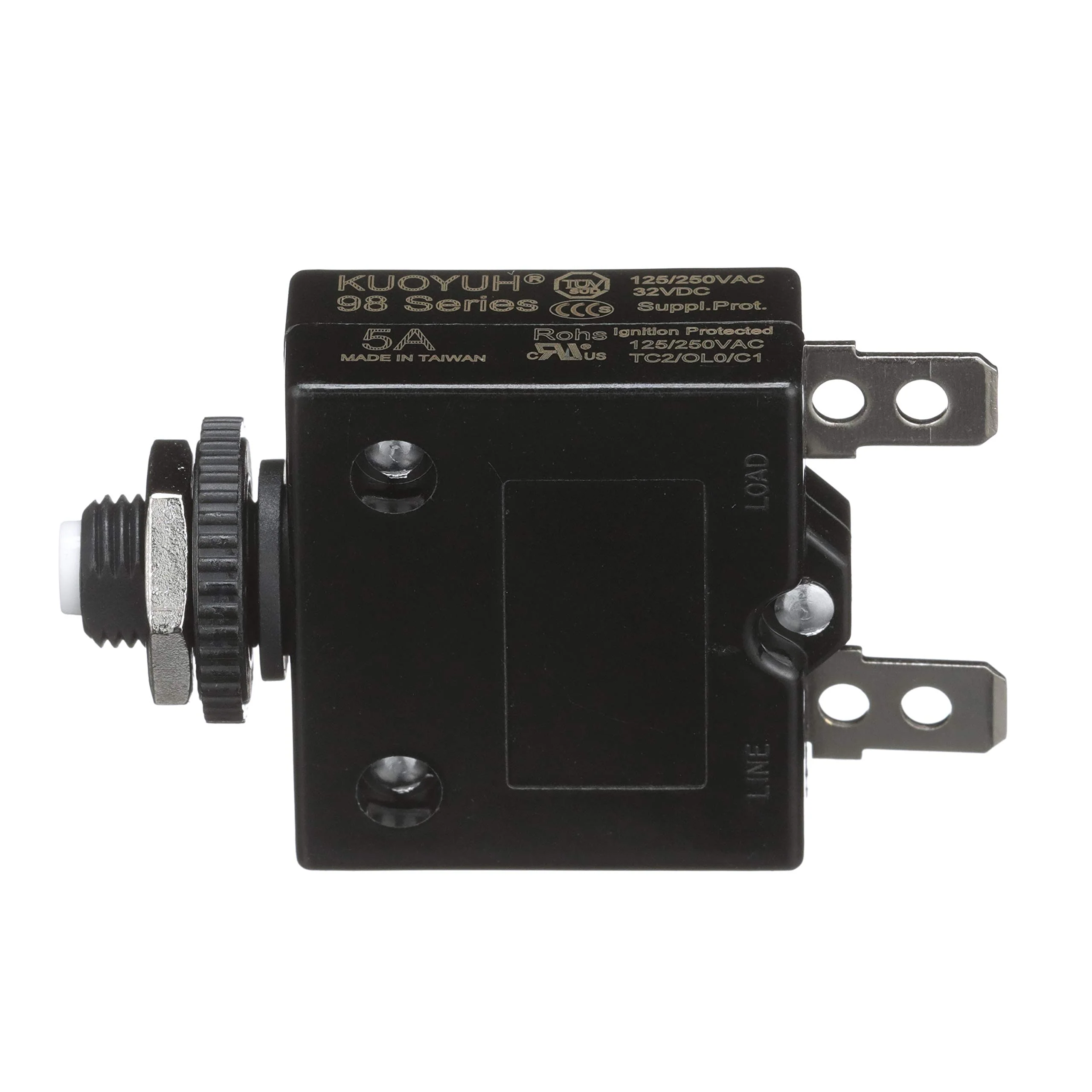 Seachoice Circuit Breaker, Push to Reset, 5 Amp