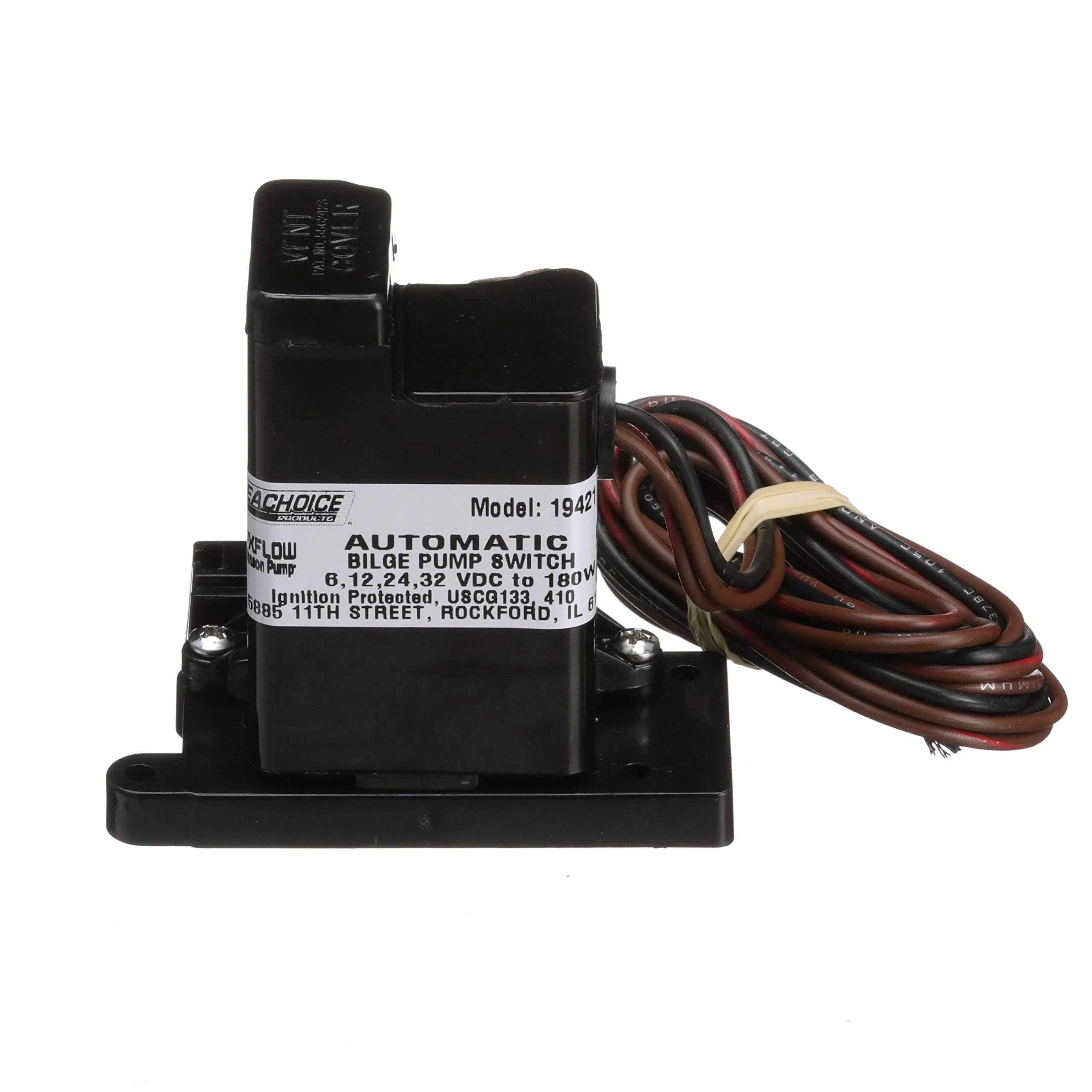 Seachoice Automatic Electro-Magnetic Bilge Pump Switch, 15 Amps Max, 12V DC