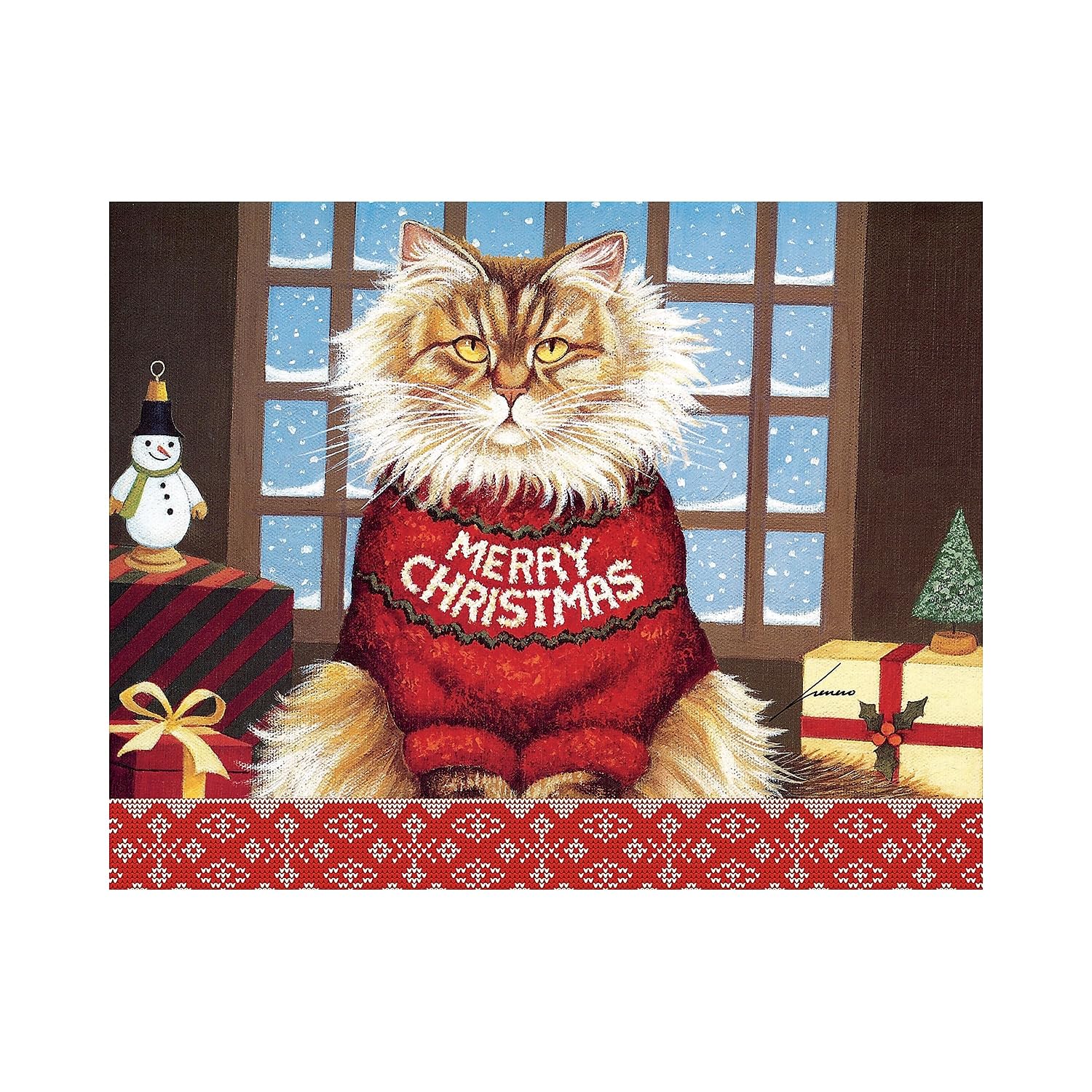 LANG - "Squeaky's Christmas", Boxed Christmas Cards, Artwork by Lowell Herrero" - 18 Cards, 19 envelopes - 5.375" x 6.875"