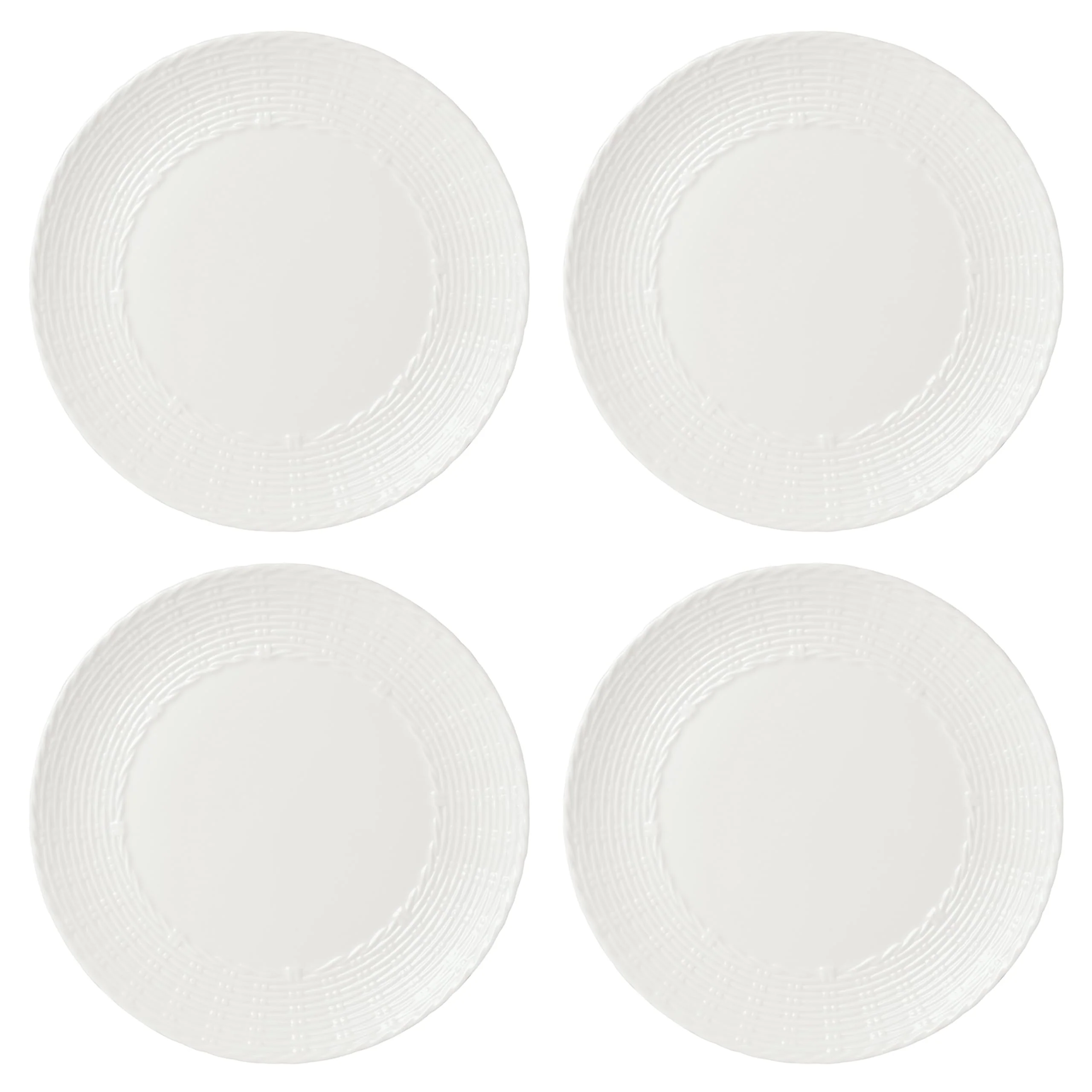 Lenox Wicker Creek Dinner Plates, Set of 4, 7.10, White