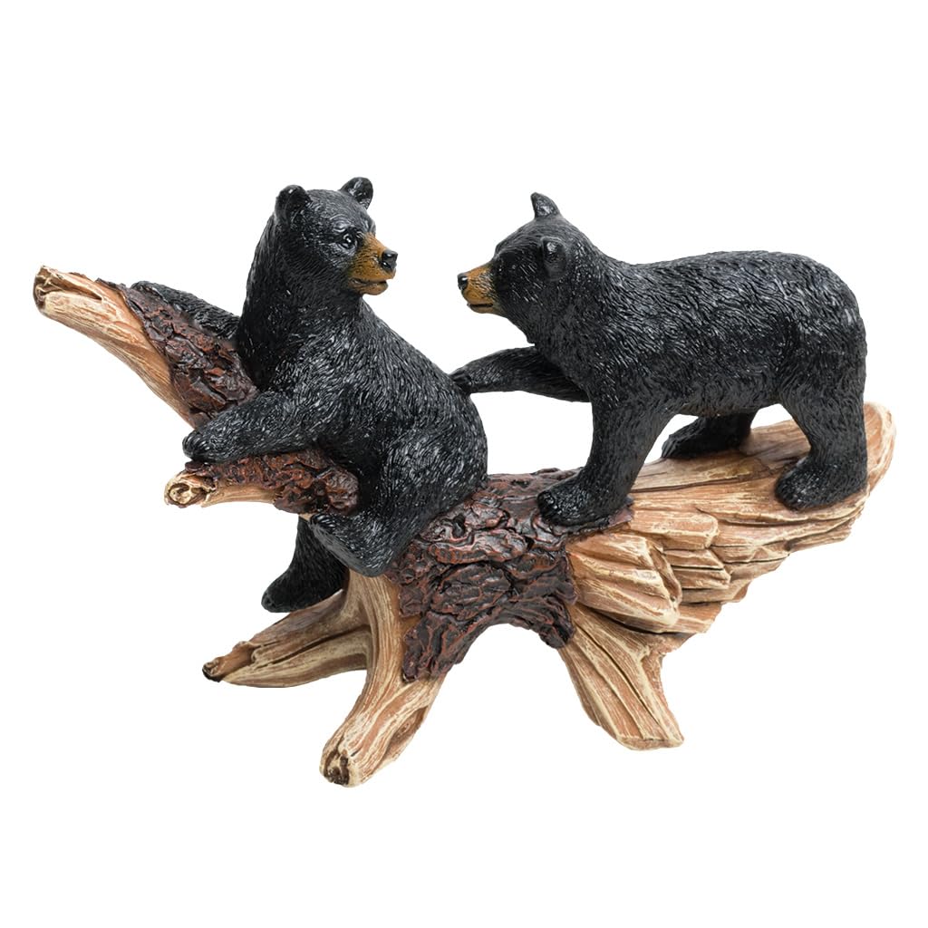 Lipco Bear Duo on Tree Figurine, Polyresin, 6.5-inches Length, Home Decor Accessories