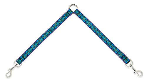 Coupler for Walking Two Medium or Larger Dogs Together, 3/4" Wide Rain Song Design by Lupine, 24" Long