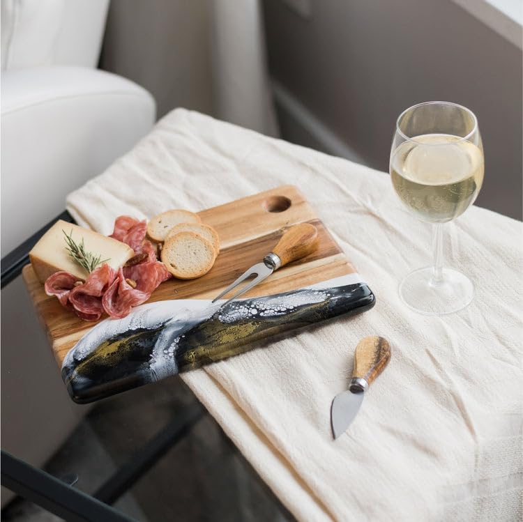 Lynn and Liana Designs Onyx Acacia Small Cheese Board, 11-inch Length, Kitchen Accessories