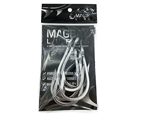 MagBay Lures Multi-Size Big Game Trolling Fishing Hooks - 5 Pack (10/0)