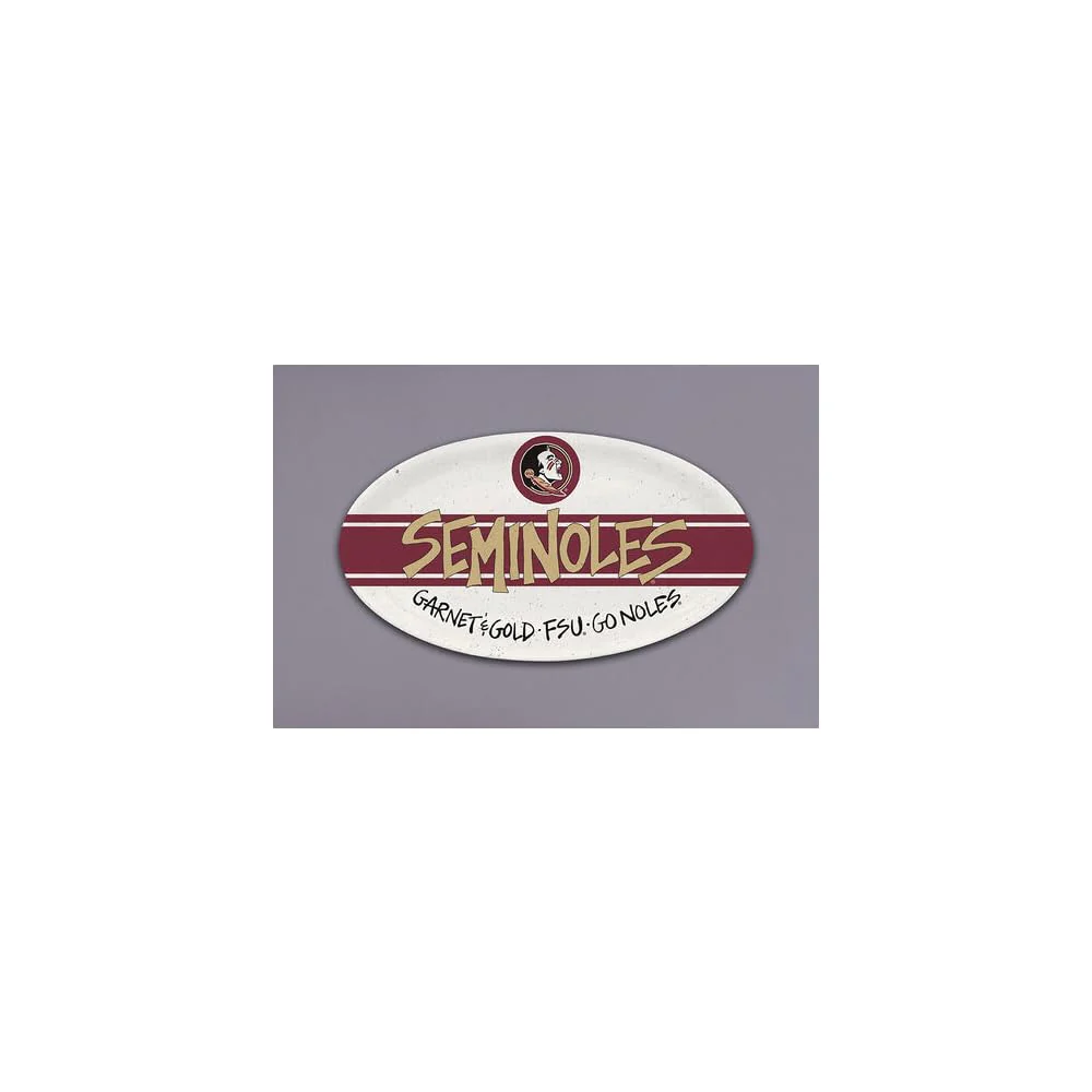Magnolia Lane Seminoles Oval Plate 680g, 12.25-inch Length, Serverware, Kitchen Accessories
