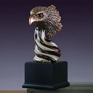 American Eagle Bust with Flag Statue - Figurine