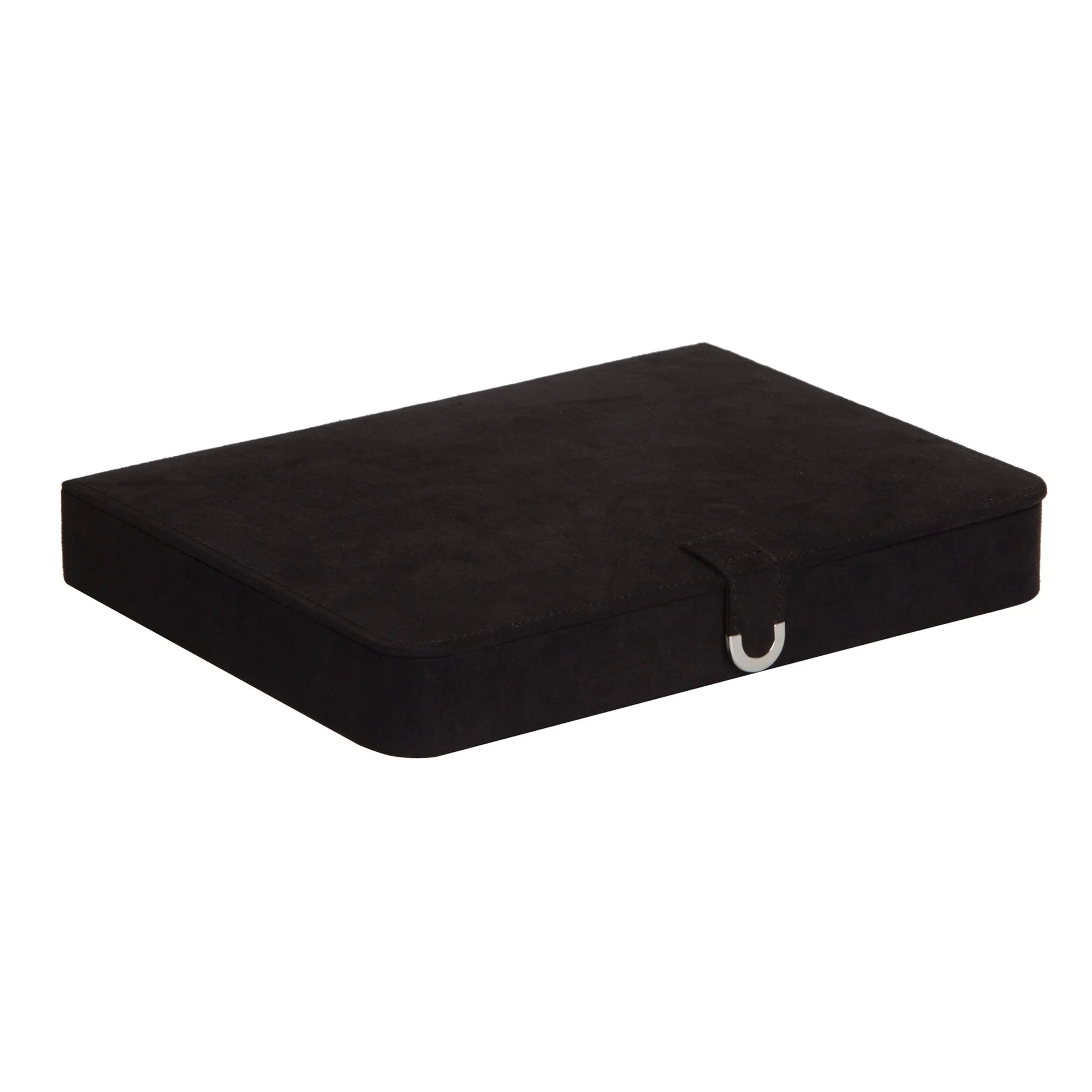 Mele & Co. Cameron Plush Fabric Jewelry Box, Ring and Earring Organizer (Black)