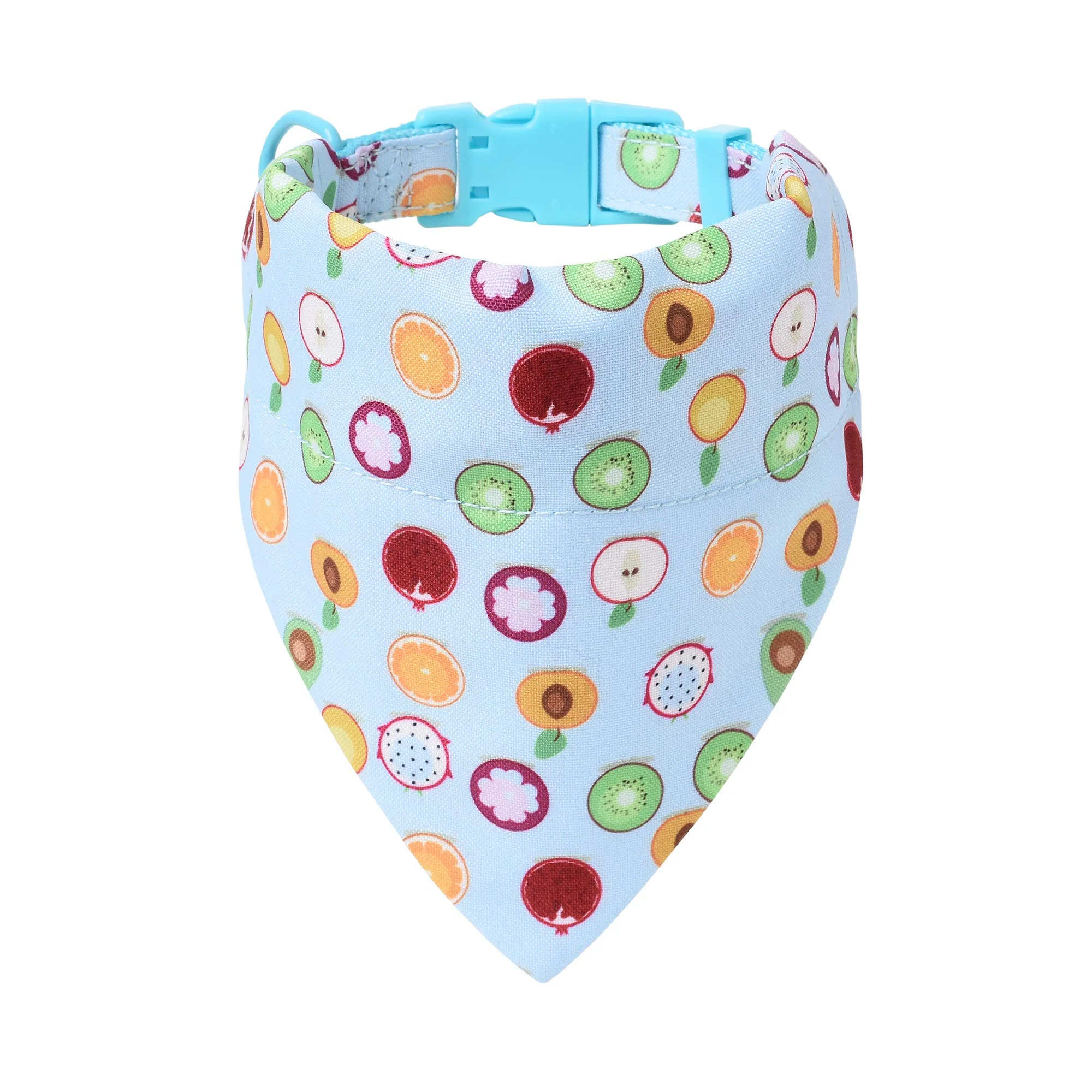 Mile High Life | Tropical Fruit Summer Collection | Soft Poly Cotton Fabric | Girl Dog Collars | Bandana Collar (Citrus, Collar: X-Small Neck 9"-13" -20 Ib)