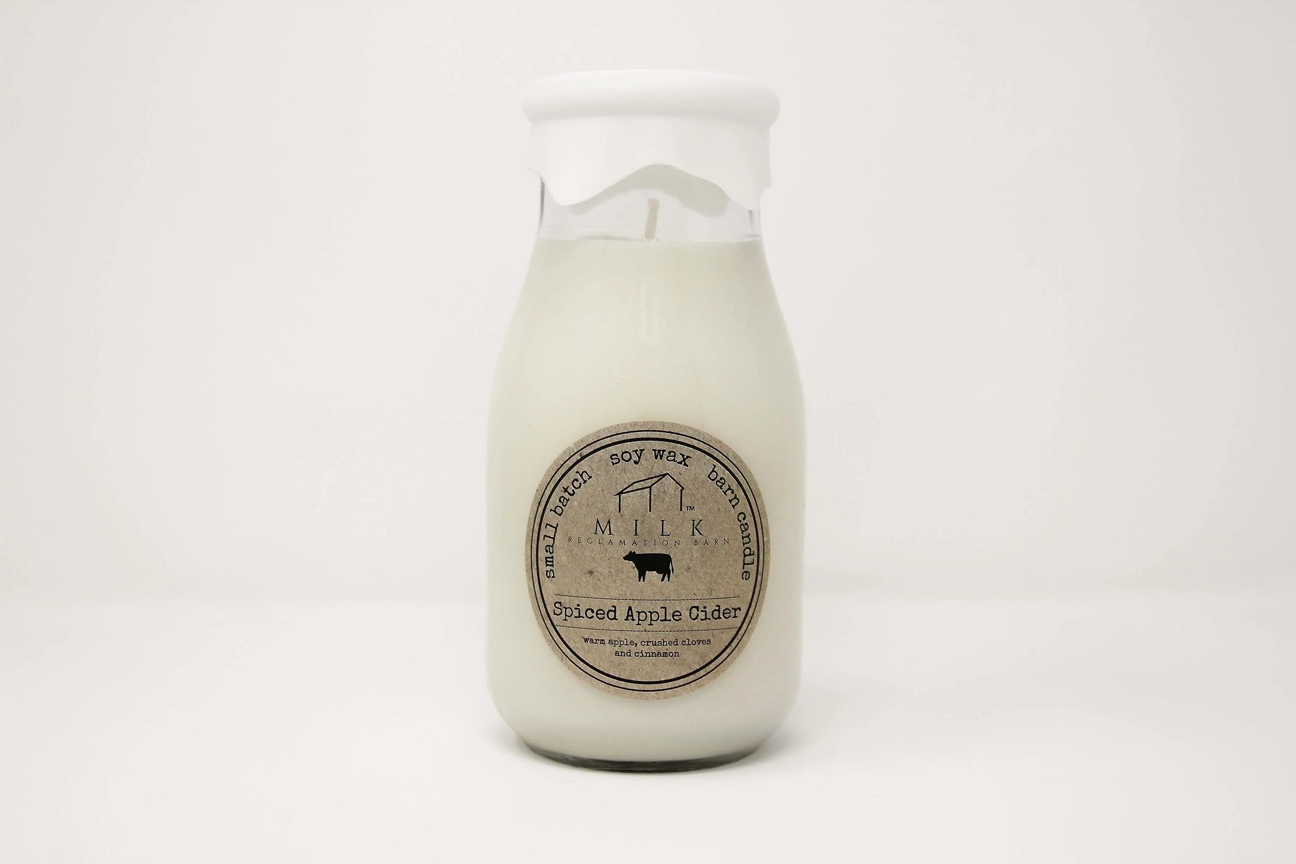 Milk Reclamation Barn Spiced Apple Cider Milk Bottle Candle, 12.5 Ounce