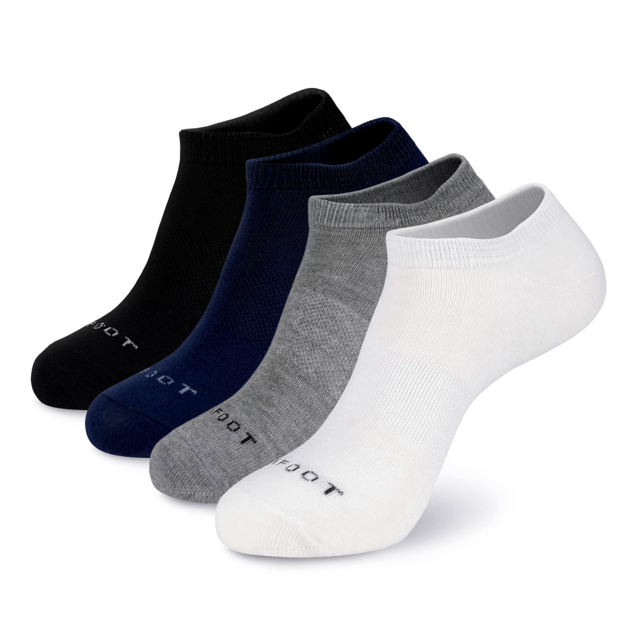 MONFOOT Women's and Men's 4-Pack Sports Athletic Mesh Low Ankle Socks Basic