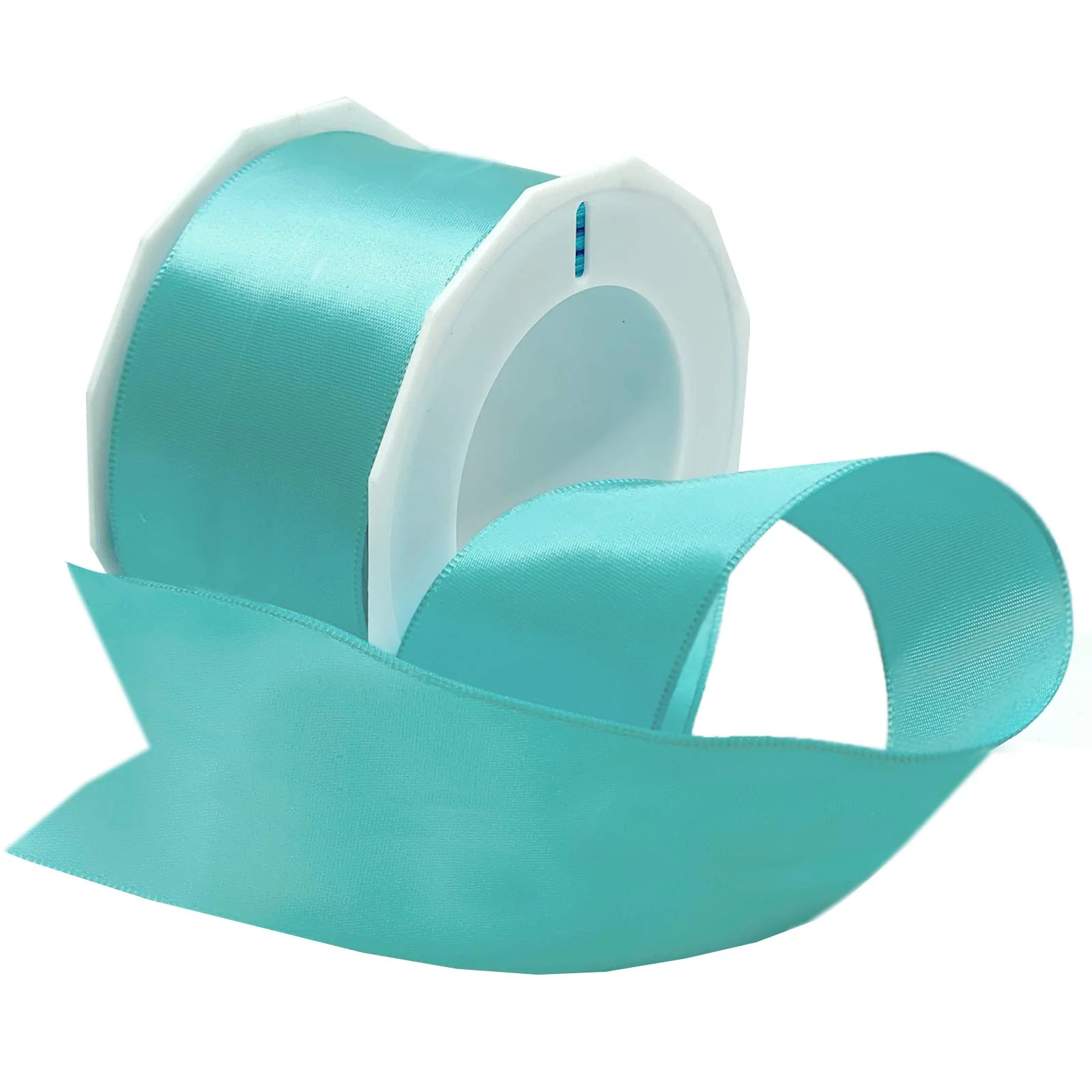 Morex Ribbon Wired Satin Ribbon, 2-1/4 inch by 10 Yards, Aqua, 09640/10-042