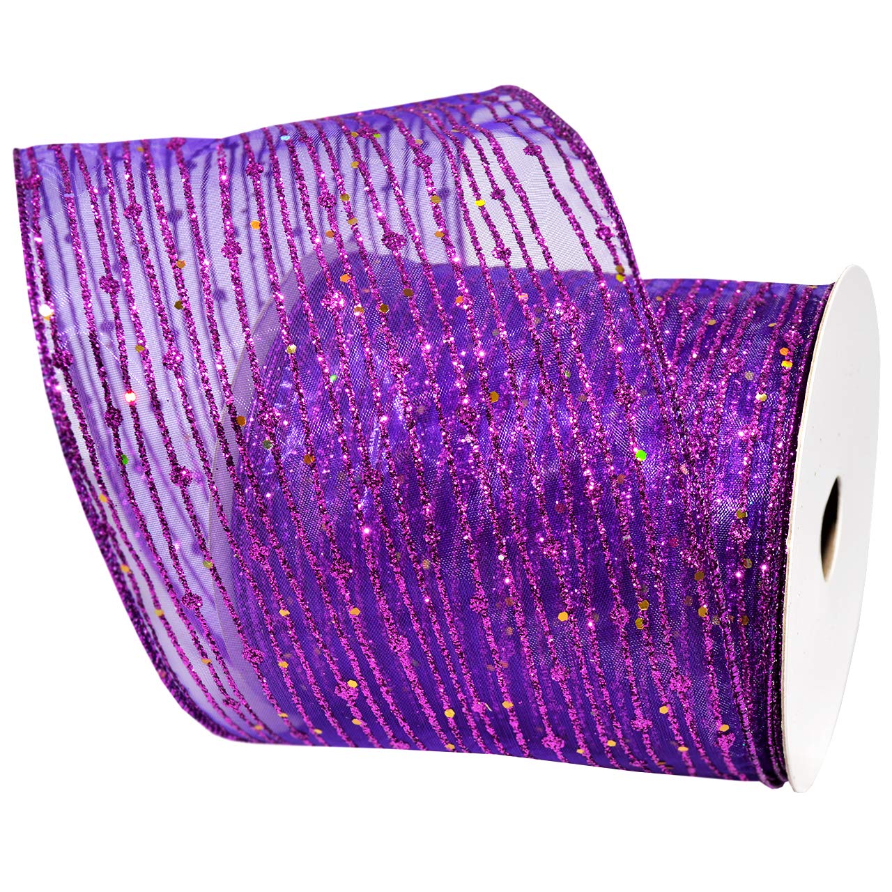 Morex Ribbon Twinkling Ribbon, Purple 4" x 10 yd